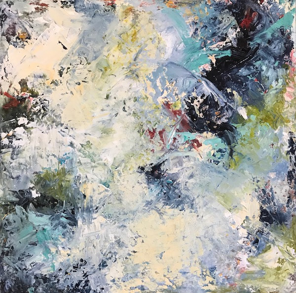 Splash, Cindy Walton, 12"x12", oil and cold wax on panel