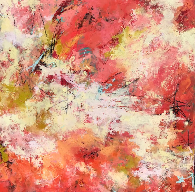Sky Color 5, Cindy Walton, oil and cold wax on panel,48"x 48"